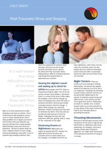 a  FACT SHEET Post Traumatic Stress and Sleeping