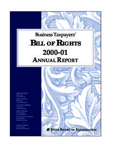 Business Taxpayers’  BILL OF RIGHTS[removed]ANNUAL REPORT