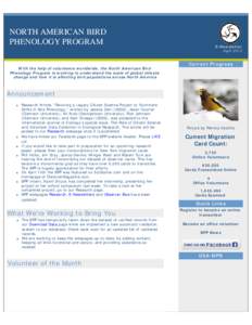 N.A. Bird Phenology Program E-Newsletter