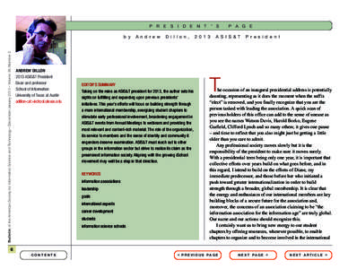 P R E S I D E N T ’ S  Bulletin of the American Society for Information Science and Technology – December/January 2013 – Volume 39, Number 2 b y