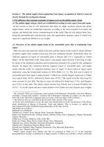 Section 2  The global supply-chain originating from Japan, recognition of which is renewed clearly through the earthquake damage 1. The influence that regional economies of Japan exert on the global supply-chain