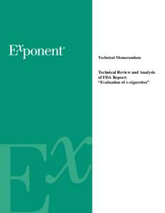 Technical Memorandum  Technical Review and Analysis of FDA Report: “Evaluation of e-cigarettes”