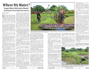 Where My Water? Largest Water Diversion in Hawai’i on the backs of East Maui Taro Farmers By ATHENA PONUSHIS, Hanaside News Writer