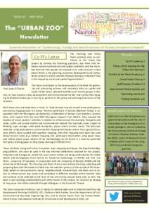 ISSUE 03:  MAY 2014 The “URBAN ZOO” Newsletter