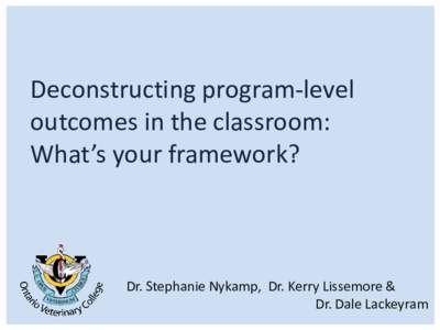 Deconstructing program-level outcomes in the classroom: What’s your framework?