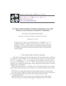 Banach J. Math. Anal[removed]), no. 1, 11–22  Banach Journal of Mathematical Analysis