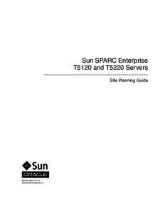 SPARC Enterprise T5120 and T5220 Servers Site Planning Guide