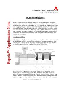 Repela™ Application Note  INJECTION MOLDING