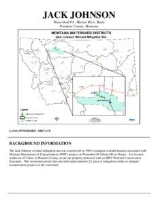 JACK JOHNSON Watershed # 8- Marias River Basin Pondera County, Montana LAND OWNERSHIP: PRIVATE