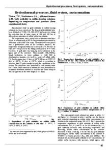 Hydrothermal processes, fluid system, metasomatism  Hydrothermal processes, fluid system, metasomatism #  Dadze T.P., Kashirtseva G.A., Akhmedzhanova