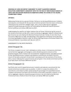 PROPOSAL BY AOSIS ON PARTIES’ AGREEMENT TO ADOPT QUANTIFIED EMISSION REDUCTION COMMITMENTS CONSISTENT WITH THE TOP END OF THEIR PLEDGED RANGES AT CMP.8 AND FOR FURTHER INCREASES IN AMBITION DURING THE COURSE OF THE SEC