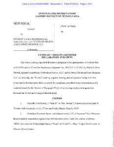 Case 2:12-cv[removed]MAM Document 1 Filed[removed]Page 1 of 6  UNITED STATES DISTRICT COURT EASTERN DISTRICT OF PENNSYLVANIA  PIOTR NOWAK,