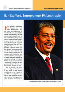 Embassy of the United States of America  AFRICAN-AMERICAN LEADERS Earl Stafford, Entrepreneur, Philanthropist