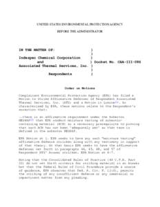 Indespec Chemical Corporation and Associated Thermal Services, Inc.,  Docket No. CAA-III-086