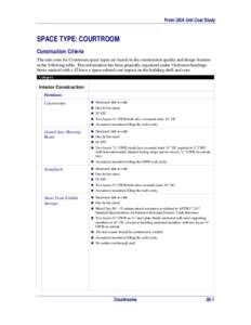 Construction Criteria for Courtroom Space Type from the GSA Unit Cost Study