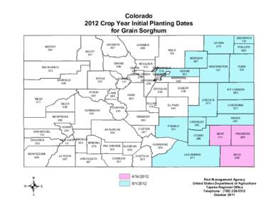 Colorado 2012 Crop Year Initial Planting Dates for Grain Sorghum MOFFAT 081