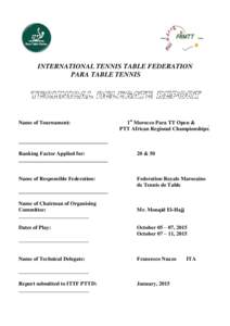 INTERNATIONAL TABLE TENNIS COMMITTEE