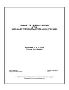 NEJAC Meeting Summary, November 2010