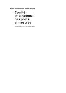 CIPM: Report of the 102nd session (2013)