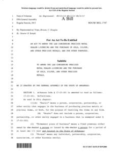 Stricken language would be deleted from and underlined language would be added to present law. Act 1213 of the Regular Session As Engrossed:  1