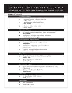 international higher education the boston college center for international higher education number 57 fall 2009 Academic Freedom 2