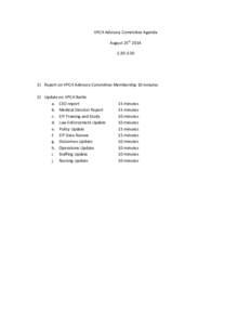 VPCH Advisory Committee Agenda August 25th[removed]:30-3:30 1) Report on VPCH Advisory Committee Membership 10 minutes 2) Update on VPCH Berlin