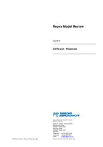 Repex Model Review  July 2010 CitiPower - Powercor