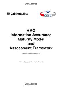 HMG Information Assurance Maturity Model and Assessment Framework
