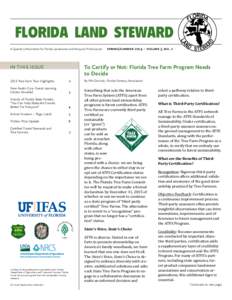 florida land steward A Quarterly Newsletter for Florida Landowners and Resource Professionals in this issue  spring/summer 2014 – volume 3, no. 2