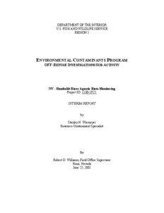 Water pollution / Selenium / Water quality / Total dissolved solids / Environmental monitoring / Wetland / Humboldt River / Methylmercury / Humboldt Sink / Environment / Chemistry / Earth