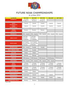 FUTURE NSAA CHAMPIONSHIPS As of June 2014 ACTIVITY BASEBALL[removed]