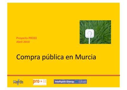 Proyecto PROEE  Abril 2010  Compra pública en Murcia   Introducción (I) 