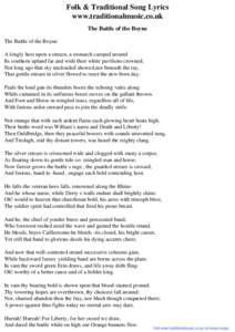 Folk & Traditional Song Lyrics - The Battle of the Boyne