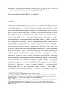 Nyírı Miklós: „A hermeneutikai fenoménrıl: képzés és ontológia”. In: Nyírı M. (szerk.): Hans-Georg Gadamer - egy 20. századi humanista. L’Harmattan, Budapest, 2009, [removed]A hermeneutikai fenoménrıl