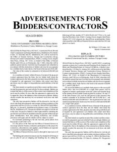 ADVERTISEMENTS FOR  BIDDERS/CONTRACTORS SEALED BIDS PROVIDE TANK CONTAINMENT AND PIPING MODIFICATIONS