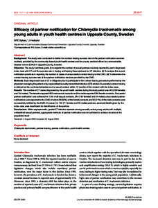 Efficacy of partner notification for Chlamydia trachomatis among young adults in youth health centres in Uppsala County, Sweden