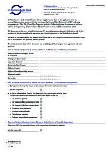 Notification form for provision of services by a life insurer with registered office in the eer but without authorization Sections 2:36, Financial Supervision Act (FSA) (Wet op het financieel toezicht / Wft)