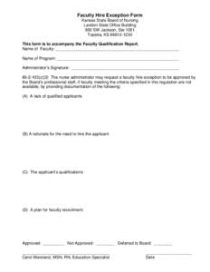 Microsoft Word - Faculty Hire Exception Form.doc