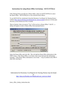 Instructions for using Home Office List lookup – SEXTANTH