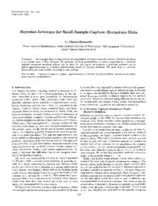 BIOMETRICS 5 5 , September 1999 Bayesian Inference for Small-Sample Capture-Recapture Data V. Chavez-Demoulin