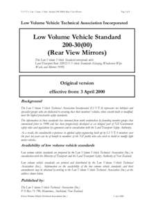 LVVTA Low Volume Vehicle Standard[removed]Rear View Mirrors)  Page 1 of 8 Low Volume Vehicle Technical Association Incorporated