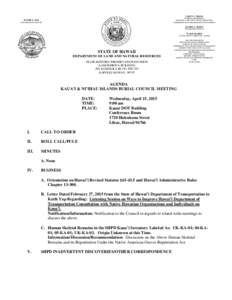 CARTY S. CHANG INTERIM CHAIRPERSON BOARD OF LAND AND NATURAL RESOURCES COMMISSION ON WATER RESOURCE MANAGEMENT  DAVID Y. IGE