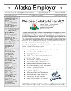 Alaska Employer Alaska Department of Labor and Workforce Development Tony Knowles, Governor JUNEAU CENTRAL OFFICE 1111 W. Eighth Street Rm. 203