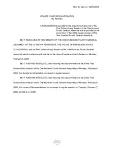 Filed for intro on[removed]SENATE JOINT RESOLUTION 7025 By Ramsey  A RESOLUTION to provide for the adjournment sine die of the