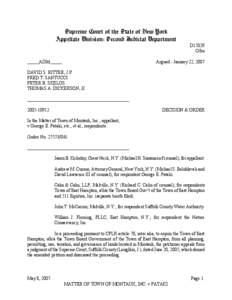 Geography of New York / Appeal / Montauk / Arthur W. Benson / Frivolous litigation / East Hampton / Suffolk County /  New York / East Hampton (town) /  New York / Law