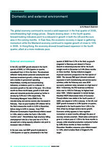 REGULAR ARTICLE  Domestic and external environment by the Research Department  The global economy continued to record a solid expansion in the final quarter of 2005,