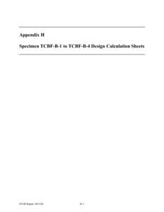 Appendix H Specimen TCBF-B-1 to TCBF-B-4 Design Calculation Sheets PEER Report[removed]H-1
