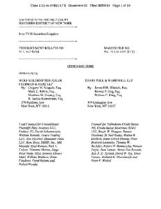 In re: TVIX Securities Litigation 12-CV[removed]Opinion and Order