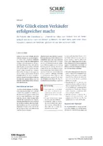 KMU Magazin Nr. 4 vomAuflage: 7.944 www.mm-pr.de Agentur für Öffentlichkeitsarbeit