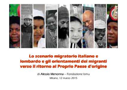 Scenario migratorio italiano e orientamenti al ritorno in patria